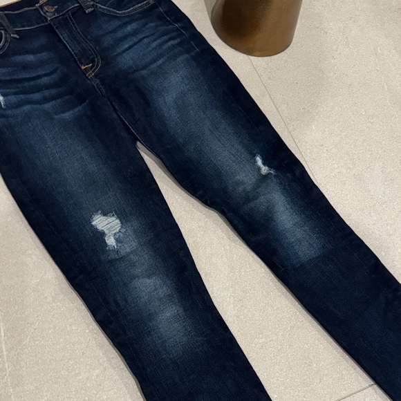 7 For All Mankind Dark Riverside Drive Ankle Distressed Skinny Jeans 26 - Picture 6 of 9